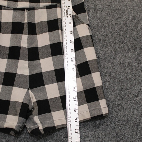 CBR Black and White Plaid Romper Sleeveless Jumpsuit Extra Large XL - Picture 8 of 9